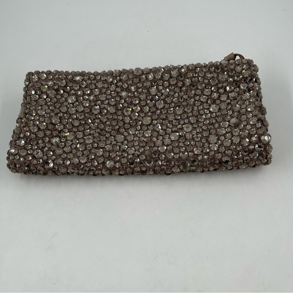 Banana Republic Taupe Beaded Foldable Clutch Bag - 9 3/4”W X 4 1/2”H (Folded) - Picture 9 of 9